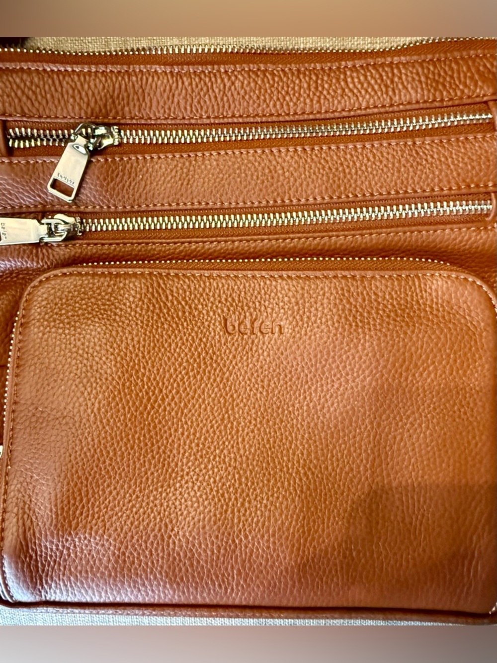 Befen Anti-Theft Leather Crossbody Bag in Cognac - - Picture 4 of 8